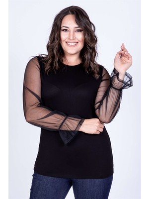 Myline Kolları Fileli Bluz