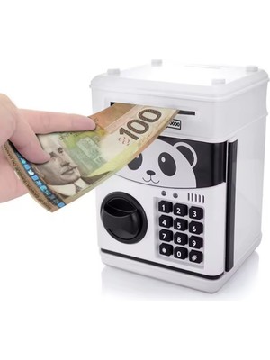 Panda Kasa Şeklinde Elektronik Şifreli Atm Kasa Kumbara Müzikli Kağıt Para Madeni Para Kumbarası