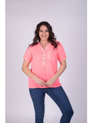 Myline Açık Yaka Yarım Kol Bluz 23914