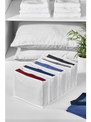 Mediterian Şeffaf Çok Bölmeli Organizer, 3. Boy, 8 Gözlü, 27x35x17 cm, Beyaz