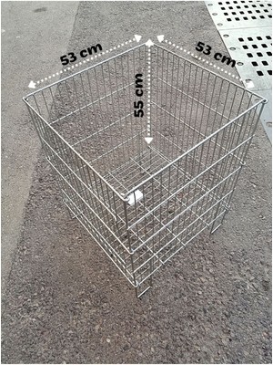 Mediterian Katlanabilir Metal Sepet 53x53 cm, Dükkan ve Aksiyon İçin Kullanışlı, Orta Hacim