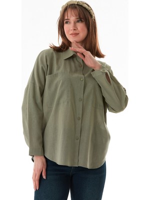 Basic Çift Cepli Oversize Gömlek