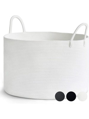 Mediterian Doğal pamuklu jüt sepet, çok amaçlı, hafif ve dekoratif kullanım için ideal