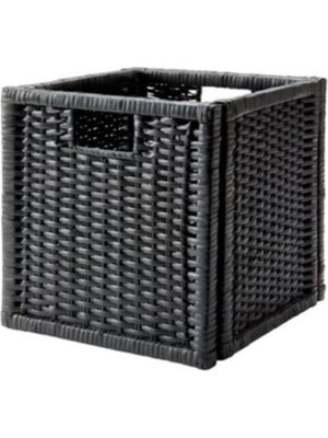 Mediterian Şık Siyah Plastik Sepet, Ev ve Ofis İçin Kullanışlı Saklama Çözümü