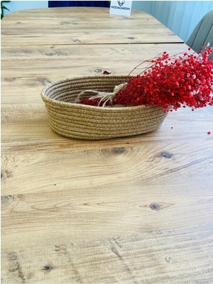 Mediterian Hasır ve jüt çocuk odası düzenleyici, saklama sepeti, 30x20x10 cm, kahverengi