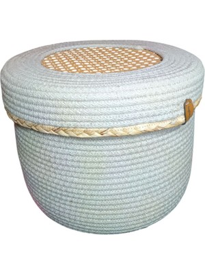 Mediterian Bej Çok Amaçlı Mutfak Düzenleyici Sepet, Pratik ve Şık Organizer 25x25