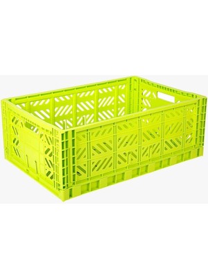 Mediterian Renkli ve Katlanabilir Metal Kasa, Hafif ve Şık Tasarım, Pratik Kullanım, Sarı, 60x40