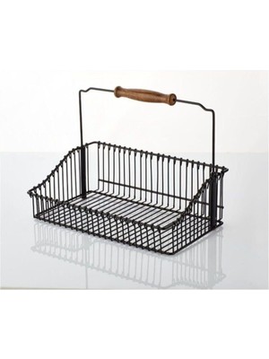 Mediterian Ferforje metal sepet, 20x30 cm, beyaz, klasik tarz, şık ve dayanıklı tasarım