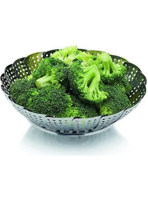 Mediterian Gümüş Buharda Pişirme Sepeti, Sağlıklı ve Pratik Haşlama Aparatı