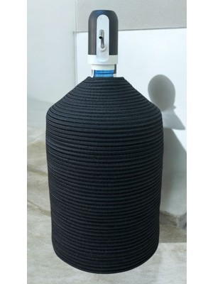 Mediterian Şık siyah jüt görünümlü damacana kılıfı, doğal tarz ve güzel tasarım