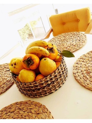 Mediterian Doğal jüt ipli dekoratif sepet, kahve renk, küçük boy, şık saklama çözümü