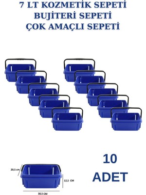Mediterian 7 litrelik çoklu set kozmetik, bijuteri, kırtasiye ve hırdavat sepetleri