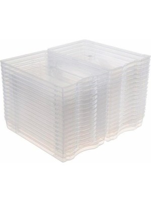Mediterian Şeffaf Kadın Ayakkabı Kutusu, 25'li Paket, Polyester, Beyaz, 7 Parça