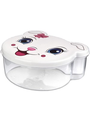 Mediterian Beyaz ve pembe renkli 4'lü saklama kabı seti, pratik kullanım, hafif ve şık tasarım