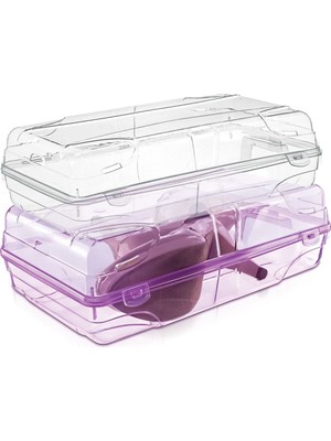 Mediterian Şeffaf Kadın Ayakkabı Saklama Kutusu 5'li, Turuncu, Plastik, Pratik ve Şık Organizer