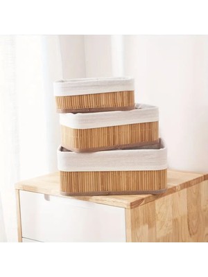 Çocuk Odası Için Ideal 3 Lü Bambu Oyuncak Sepeti