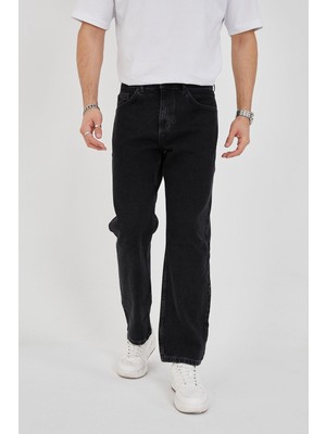 Enzim Jeans Erkek Baggy Fit Kot Pantolon %100 Pamuk Oversize Model Desenli Günlük Kullanım İçin