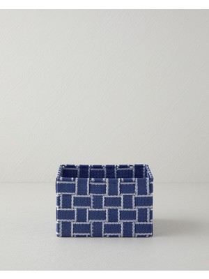 Mediterian Lacivert 17x17x10 cm ev düzenleme sepeti, şık ve kullanışlı plastik aksesuar