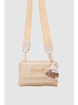 Şapkalı Vizon Renk Çanta Cüzdan Charm