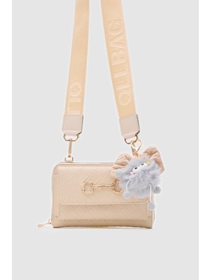 Kulaklı Gri Renk Çanta Cüzdan Charm