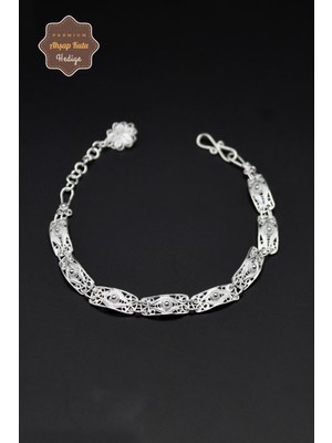 Kişniş Model 925 Ayar Saf Telkari Gümüş Kadın Bileklik 201023960