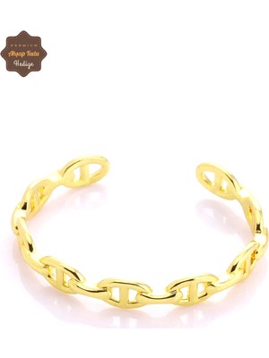 Zincir Tasarım  Gold Kaplama 925 Ayar Gümüş  Kadın Bilezik 201023992