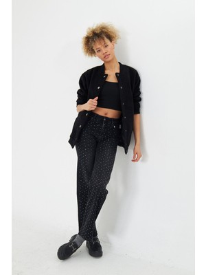 Kaşe Bomber Ceket - Siyah