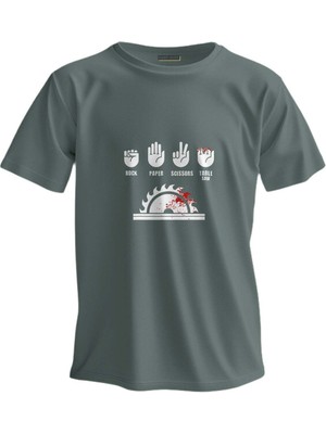 Shome Regular T-Shirt Rock Paper Baskılı 3917