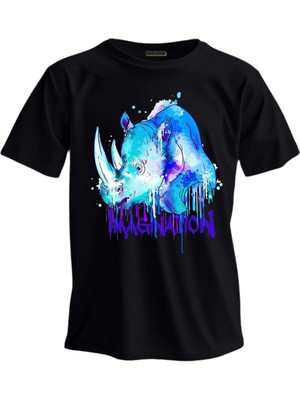 Shome Regular T-Shirt Gergedan Kaplan Baskılı