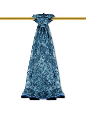 Mint Fırça Desen Twill Ipek Şal