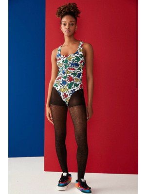 Siyah Desenli Külotlu Çorap