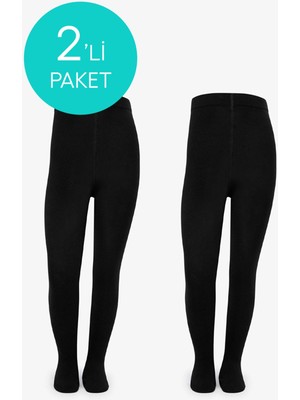 Penti Kız Çocuk Pretty Koton Siyah 2li Külotlu Çorap