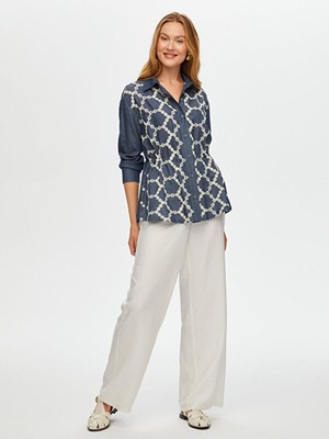 Önü Brode Nakışlı Beli Tünelli Overshırt Tunik S25TNK006