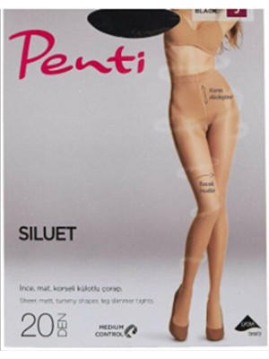 Penti Siluet Korseli Külotlu Çorap Ten Hızlı Kurutma Özelliği ile Düz Desen 1 Adet