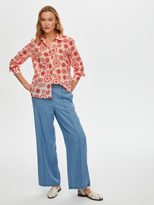 Faik Sönmez Mandala Desen Pamuk Vual Gömlek S25GML055