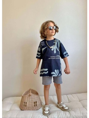 Erkek Çocuk Kaktüs Desenli Müslin Şortlu Pamuk Takım