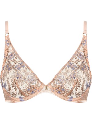 Aubade Sound Of Heart Balenli Üçgen Sütyen, Lurex Işlemeli Fransız Dantel, Şeffaf ve Parlak Etki