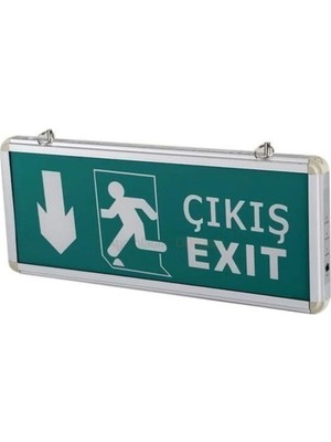 CT-9167 3W Exit Çıkış Levhası Ledli Aşağı 3 Saat Şarjlı
