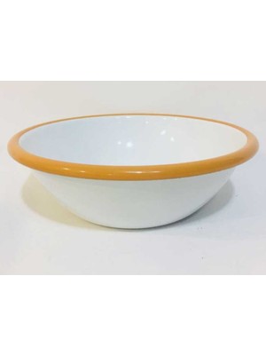 17CM Iç Dış Beyaz Oksit Sarı Çorba Çerez Kase Yükseklik 5cm Çelik Sac Üzeri Emaye Kaplama 1 Adet