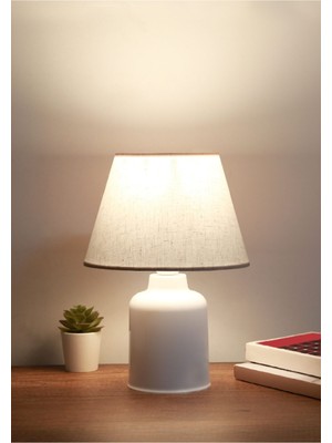 Casey Konik Kırçıllı Kumaş Başlıklı Abajur AYD-2648