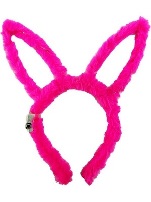 Fuşya Tavşan Peluş Işıklı Taç 13 x 10  cm