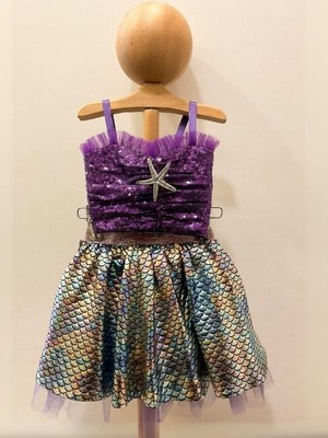 Kız Çocuk Croplu Tütülü Deniz Kızı Kostümü