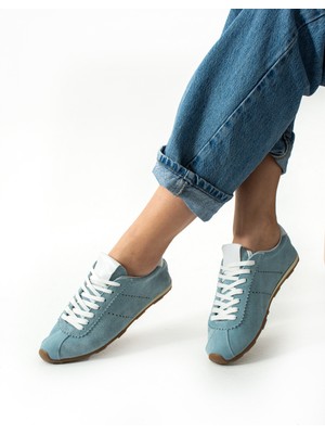 Fulgor Mavi Hakiki Deri Kadın Sneakers