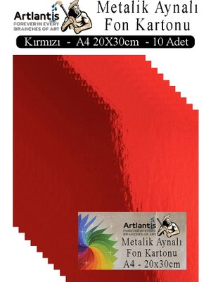 Artlantis Metalik Aynalı Fon Kartonu 10 Lu A4 20X30 cm 1 Paket Okul Sınıf Dekoratif Pırıltılı Folyo Kağıt Dekoratif Anasınıfı Kreş