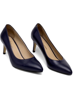 Elit Selestia Kadın Hakiki Deri Stiletto Lacivert