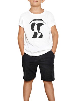Metallica Group Silhouette Beyaz Çocuk Tişört