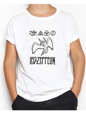 LED Zeppelin Zoso Beyaz Çocuk Tişört