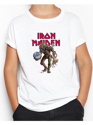 Iron Maiden Monster Guitarist Beyaz Çocuk Tişört