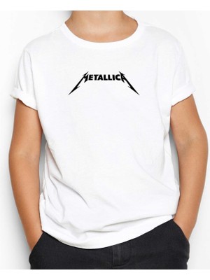 Metallica Classic Logo Beyaz Çocuk Tişört