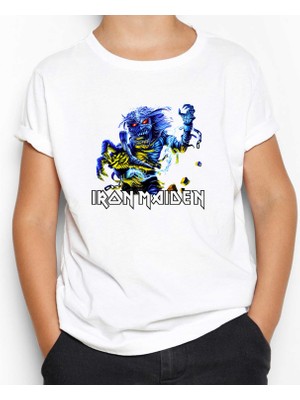 Iron Maiden Sleeve Beyaz Çocuk Tişört